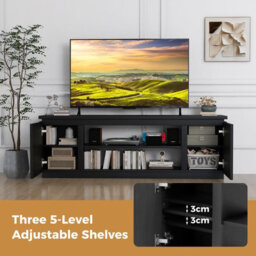Gainoom 178Cm Media Console Table Black Tv Cabinet For Tvs Up To 80Inch - thumbnail 8