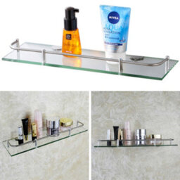 Living And Home Wall Mounted Tempered Glass Storage Organizer Bathroom Shelf 38.5Cm - thumbnail 2