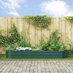 Berkfield Garden Raised Bed Green 320 X 80 X 44 Cm Steel - thumbnail 4