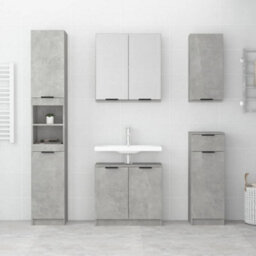 Berkfield Bathroom Cabinet Concrete Grey 64.5X33.5X59 Cm Engineered Wood - thumbnail 3