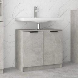 Berkfield Bathroom Cabinet Concrete Grey 64.5X33.5X59 Cm Engineered Wood - thumbnail 1
