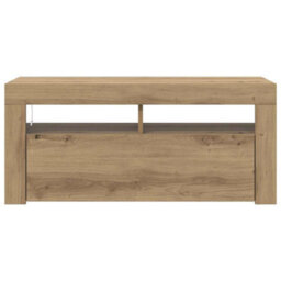 Berkfield Modern Tv Cabinet With Led Lights Artisan Oak 90X35X40 Cm Engineered Wood - thumbnail 6