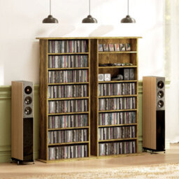 Homcom Cd Storage Unit Dvd Tower Blu-Ray Storage Shelf For Living Room Brown - thumbnail 9