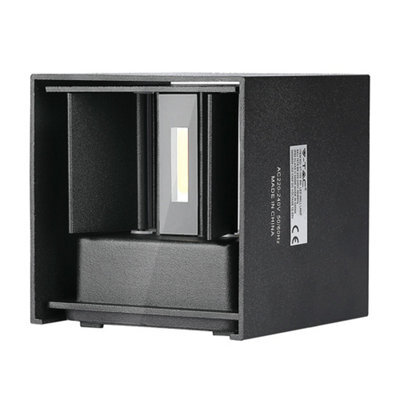 V-Tac Vt217078 Led Up-Down Wall Light With Bridgelux Chip 3000K Black Square 6W