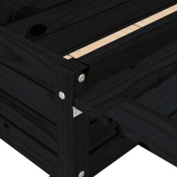 Berkfield Rustic Garden Planter With Folding Tabletop Black Solid Wood Pine - thumbnail 9