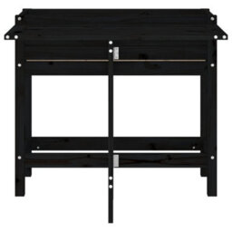 Berkfield Rustic Garden Planter With Folding Tabletop Black Solid Wood Pine - thumbnail 4