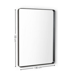 Julian Bowen Jaya Black Wall Mirror, Metal Frame, Rectangular, Wall Mounted, Horizontal Or Veritcal, 70 X 50 X 4Cm - thumbnail 7