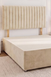 Knight Sleep Emily Cream Plush 5Ft Divan Bed Base With No Drawer & Headboard - King Size - thumbnail 2