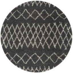 The Rugs Moroccan Shaggy Rugs And Runners Soft Fluffy Tribal Design High Pile Dark Grey And Ivory Living Room Kitchen Hallway 940 - thumbnail 1