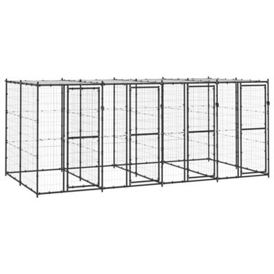 Berkfield Outdoor Dog Kennel Steel With Roof 9.68 M2 - image 1