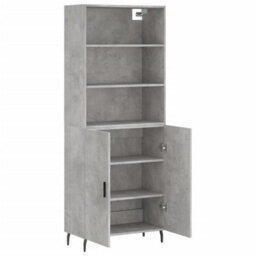 Berkfield Highboard Concrete Grey 69.5X34X180 Cm Engineered Wood - thumbnail 4