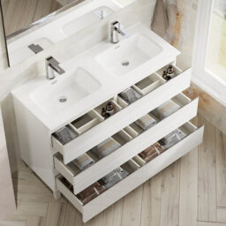 Banyetti Vatilla 1200mm Floorstanding Vanity Unit With Athena Basin - Gloss White - thumbnail 4