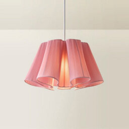 Valuelights Jemima Pink Pleated Scalloped Easy Fit Lamp Shade With Bulb - thumbnail 3