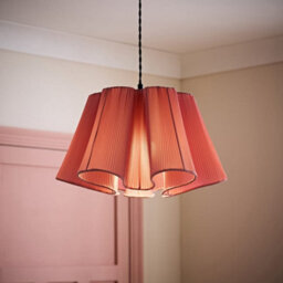 Valuelights Jemima Pink Pleated Scalloped Easy Fit Lamp Shade With Bulb - thumbnail 2