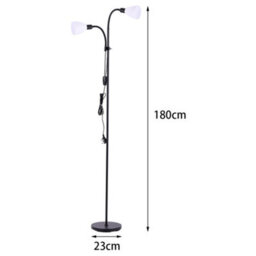 Darphe Black Two Head Floor Lamp Height Adjustable 180Cm,e14 Base,floor Reading Light For Living Room,bedroom - thumbnail 8