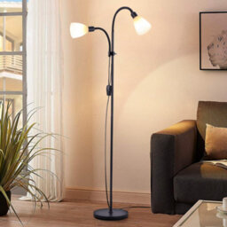 Darphe Black Two Head Floor Lamp Height Adjustable 180Cm,e14 Base,floor Reading Light For Living Room,bedroom