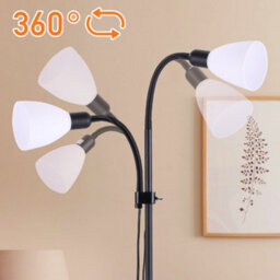 Darphe Black Two Head Floor Lamp Height Adjustable 180Cm,e14 Base,floor Reading Light For Living Room,bedroom - thumbnail 3