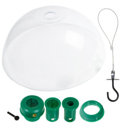 Spares2Go Squirrel Baffle Dome Bird Feeding Station Feeder Guard (Complete Kit With Hanging Hook And Loop) - image 1