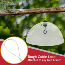Spares2Go Squirrel Baffle Dome Bird Feeding Station Feeder Guard (Complete Kit With Hanging Hook And Loop) - thumbnail 4