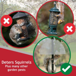 Spares2Go Squirrel Baffle Dome Bird Feeding Station Feeder Guard (Complete Kit With Hanging Hook And Loop) - thumbnail 3