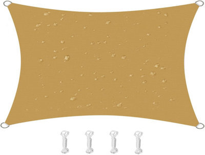 Beige 2X4M Rectangular Shade Sail Waterproof Uv Resistant - image 1