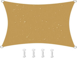 Beige 2X4M Rectangular Shade Sail Waterproof Uv Resistant - thumbnail 1
