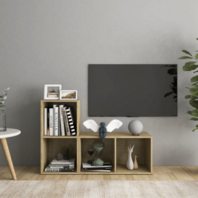 Berkfield Tv Cabinets 2 Pcs Sonoma Oak 72X35X36.5 Cm Engineered Wood - image 1