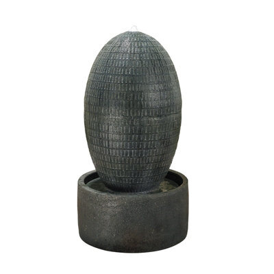 Outdoor Living UK Solar Large Ripple Vase Modern Water Feature With Cover