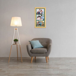 AK Frames 16X8 Mustard Yellow Modern Multi Photo Frame With Emerald Mount - Holds 3 Apertures (3X) 7X5 Photos - thumbnail 3