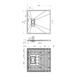 GravaHaus Luxury 800 X 800mm Low Profile Textured Shower Tray And Waste - Square White - thumbnail 2