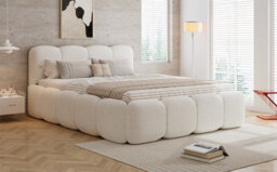 Btm Upholstered 4Ft6 Double Bed 135X190Cm, Soft Headboard, Boucle Mdf  And  Plywood, Beige - thumbnail 7