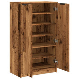 Berkfield Shoe Cabinet Old Wood 59X35X100.5 Cm Engineered Wood - thumbnail 5