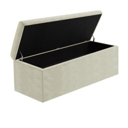 180Cm Large Plain Safar Storage Ottoman Box, Cream Naples Upholstered Deep Storage Ottoman End Of Bed Bench - thumbnail 6