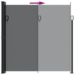 Walplus Retractable Side Awning Garden Sun Shade Canopy Gazebo For Back Door, Porch, Patio Black 200X600 Cm - thumbnail 5