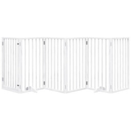 Walplus White Dog Gate With Door Foldable 6 Panels 300 Cm Poplar Wood - thumbnail 3