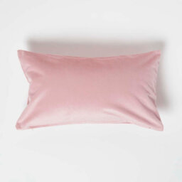 Homescapes Pink Velvet Cushion, Bolster 30 X 50 Cm - thumbnail 3