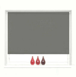 OPTIMAL PRODUCTS Blackout Roller Blinds Grey Plain  Trimmable 60Cm X 160