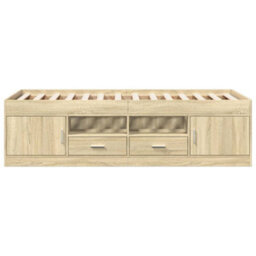 Berkfield Daybed With Drawers Without Mattress Sonoma Oak 100X200 Cm - thumbnail 4