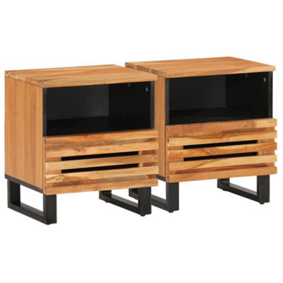 Berkfield Bedside Cabinets 2 Pcs 40X33X46 Cm Solid Wood Acacia - image 1