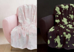 istyle mode Glow In The Dark Unicorn Design Fleece Blanket 100 X 150Cm - thumbnail 1