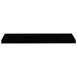 Berkfield Floating Wall Shelves 2 Pcs High Gloss Black 90X23.5X3.8 Cm Mdf - thumbnail 4