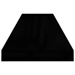 Berkfield Floating Wall Shelves 2 Pcs High Gloss Black 90X23.5X3.8 Cm Mdf - thumbnail 5