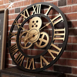 Extra Large 60Cm Roman Numerals Skeleton Wall Clock - thumbnail 1