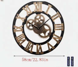 Extra Large 60Cm Roman Numerals Skeleton Wall Clock - thumbnail 2