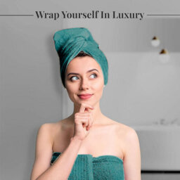 Casabella Towels - Luxury Athens Bath Sheets, 100% Cotton Bath Towel, 4 Pack Quick Dry Towel Bath Sheet Aqua Sky - thumbnail 4