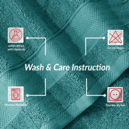 Casabella Towels - Luxury Athens Bath Sheets, 100% Cotton Bath Towel, 4 Pack Quick Dry Towel Bath Sheet Aqua Sky - thumbnail 5
