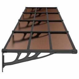 Walplus Door Canopy Black 396X90 Cm Polycarbonate - thumbnail 4