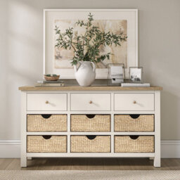 Farro Basket Coconut White 9 Drawer Chest - Fully Assembled - By Roseland Furniture - thumbnail 7