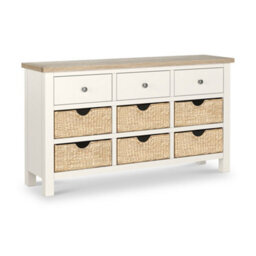 Farro Basket Coconut White 9 Drawer Chest - Fully Assembled - By Roseland Furniture - thumbnail 1