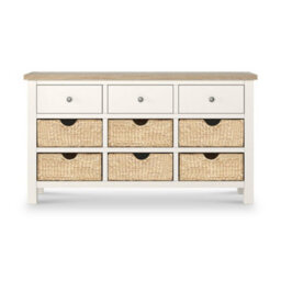 Farro Basket Coconut White 9 Drawer Chest - Fully Assembled - By Roseland Furniture - thumbnail 3